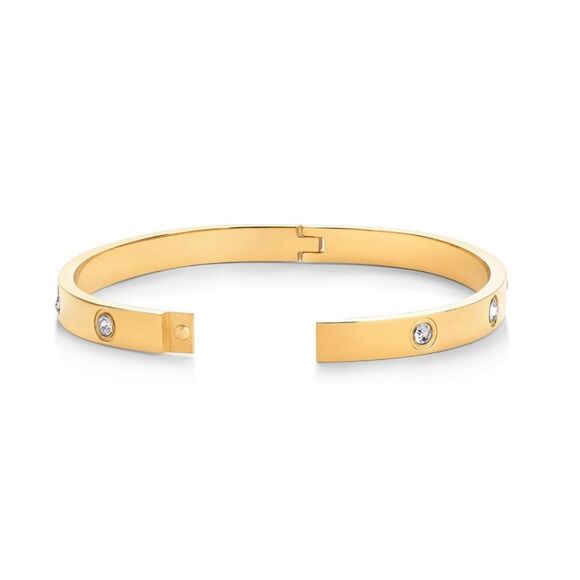 14k Gold Plated Hinged Bangle Bracelet - Picture 4 of 4